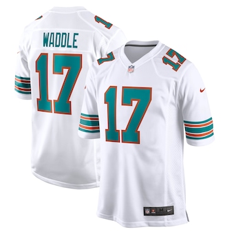 mens nike jaylen waddle white miami dolphins game jersey